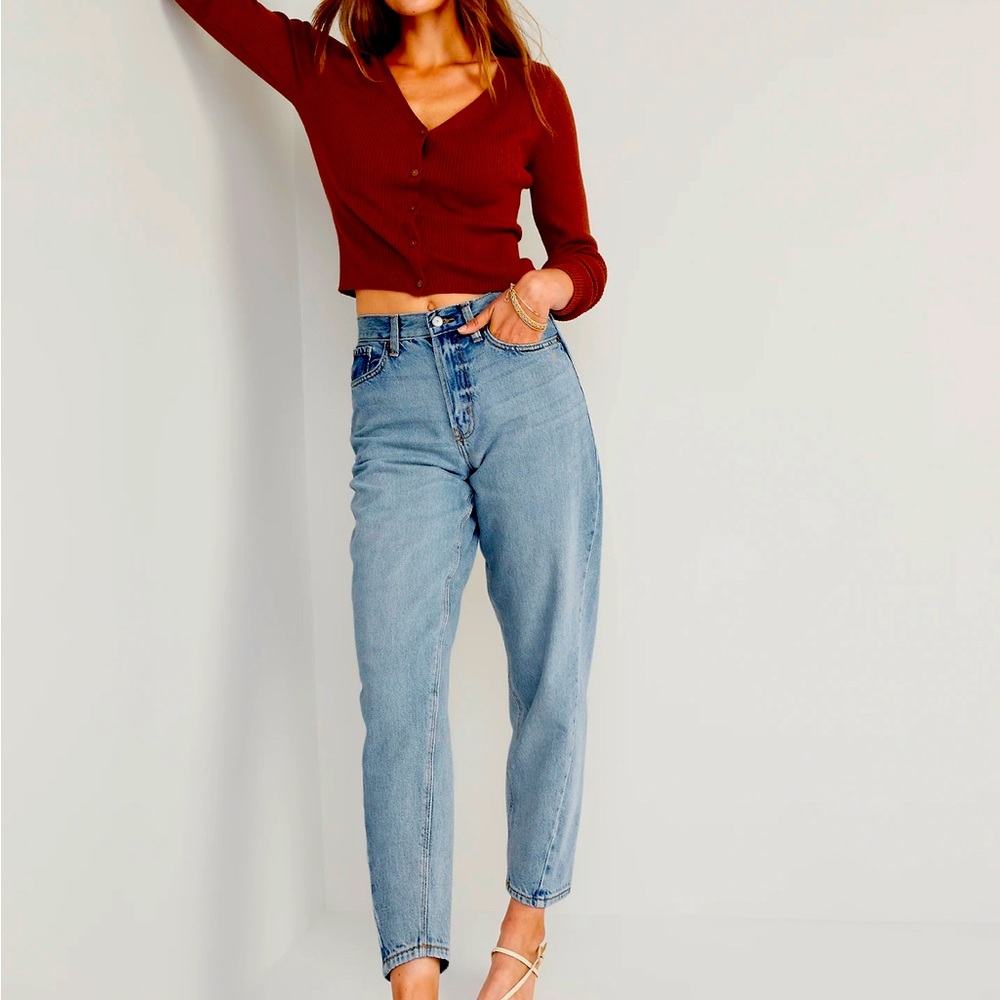 Old Navy Extra High-Waisted Non-Stretch Balloon Jeans Size 10